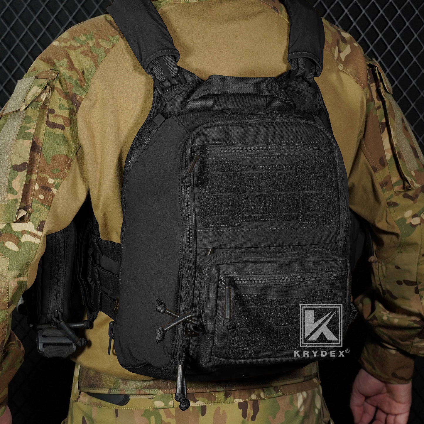 Krydex Tactical Zip-on Back Panel for Scarab Vest MOLLE Helmet Hydration Backpack