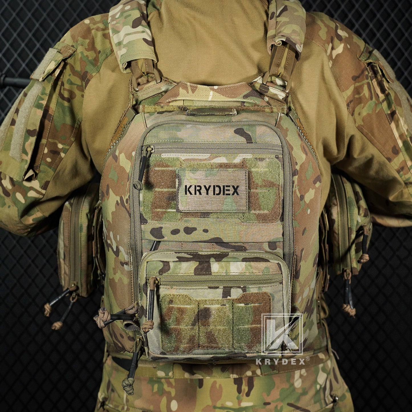 Krydex Tactical Zip-on Back Panel for Scarab Vest MOLLE Helmet Hydration Backpack