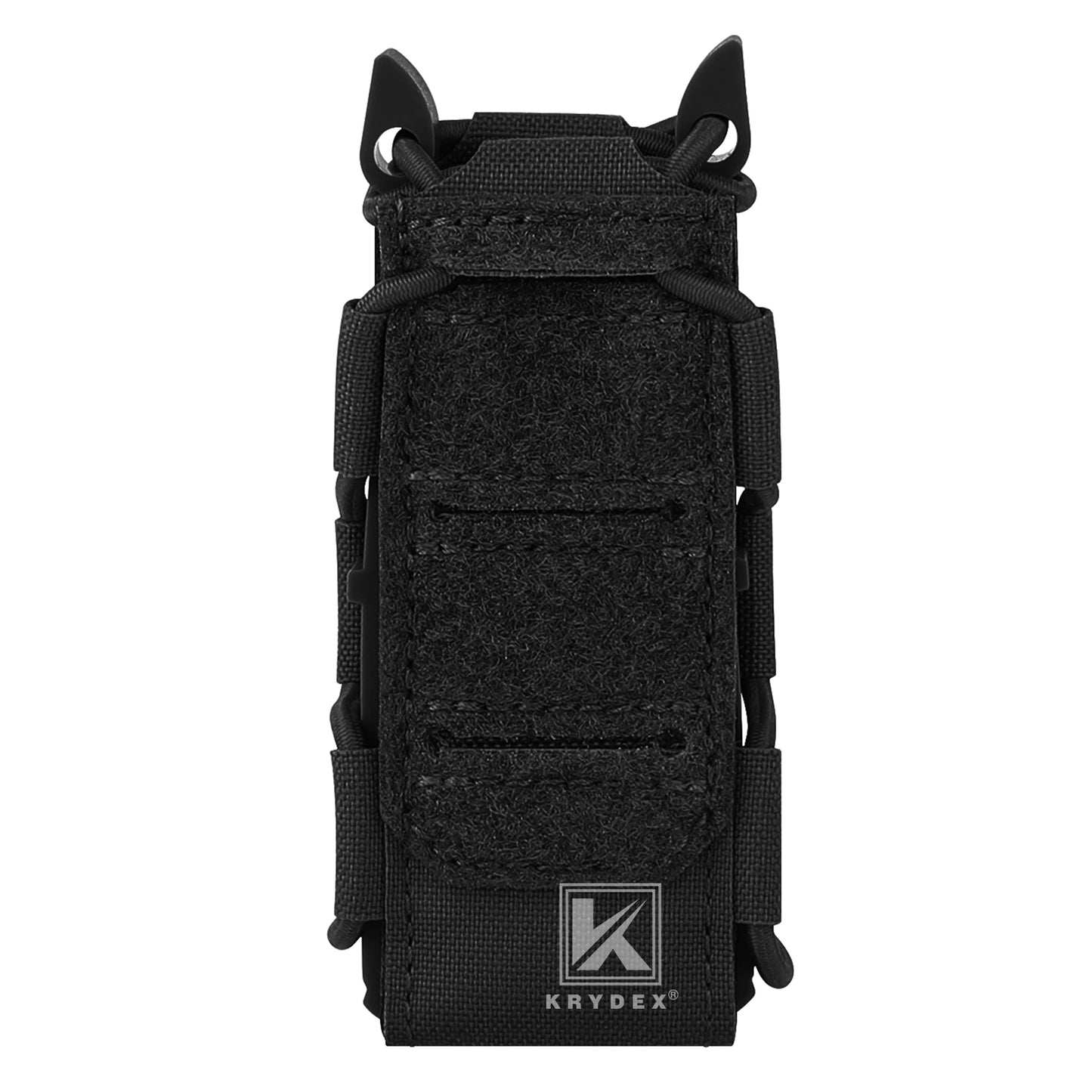 Krydex Tactical 9mm Magazine Pouch Open Top Pistol Mag Carrier Rapid Access MOLLE Compatible