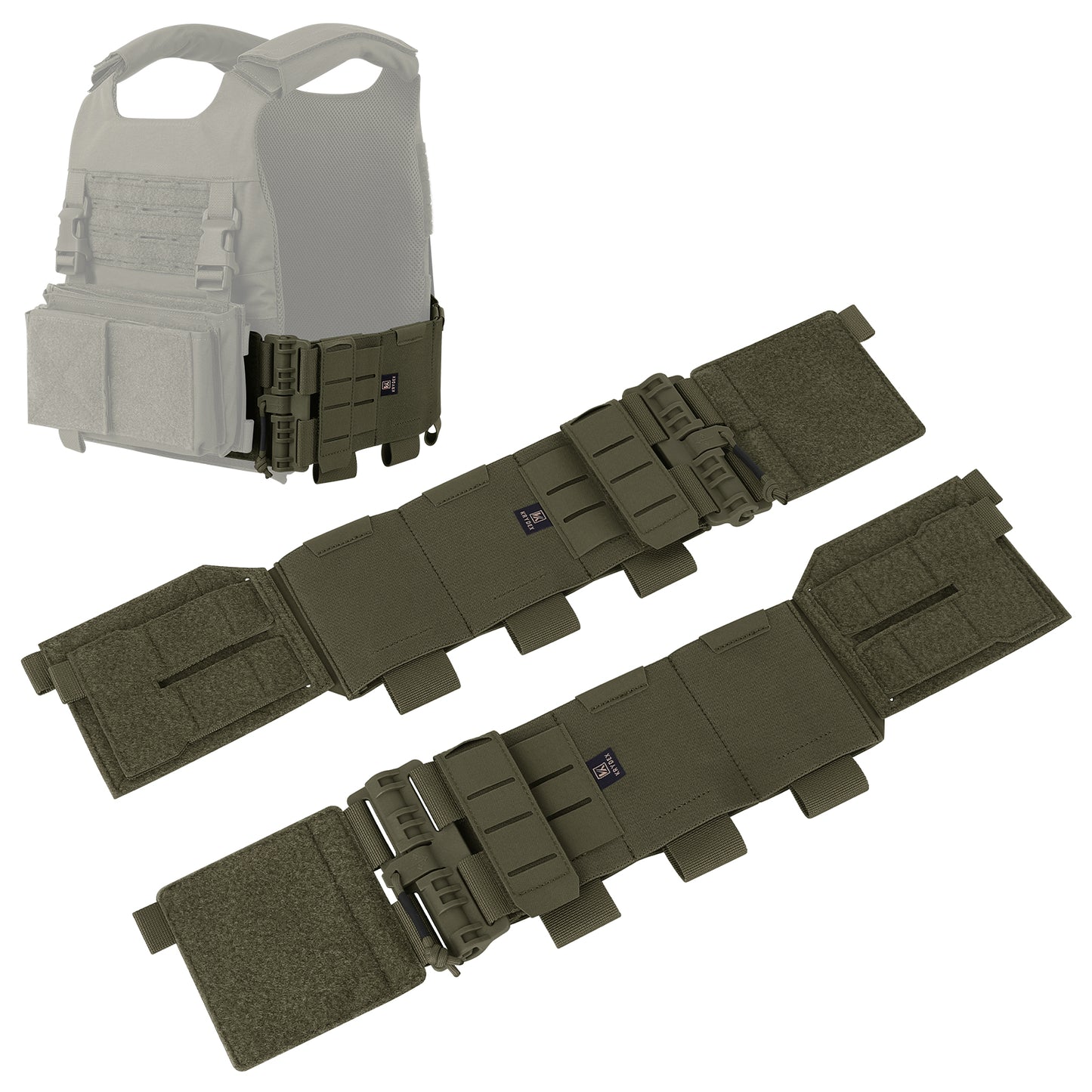 Krydex Tactical Modular Elastic Cummerbund Quick Release Buckle Vest Cummerbund Adjustable Triple Mag Holders Band Fits for K-Zero, JPC, CPC , LBT, FCPC