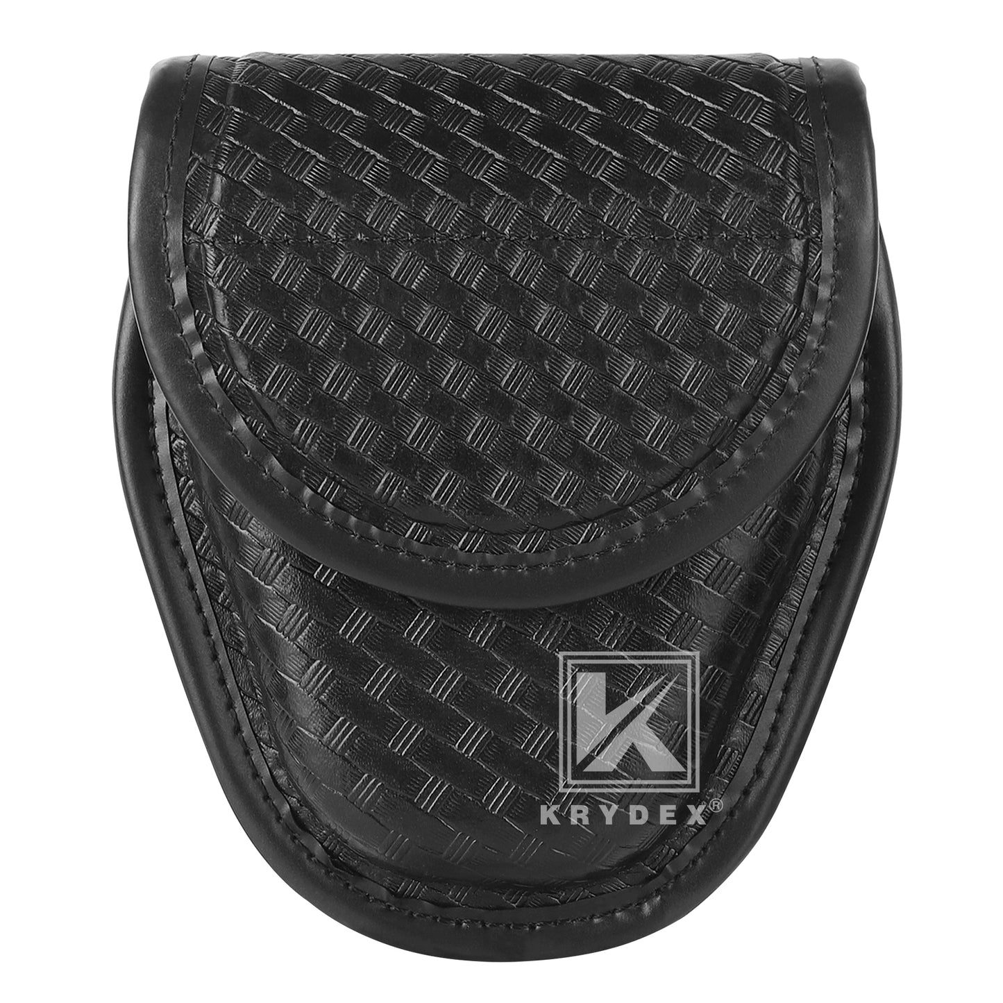 Krydex Hidden Snap Basket weave Handcuff Case Single Handcuff Pouch Fits 2” & 2.25” Duty Belt For Police Law Enforcement & Security Guard Equipment