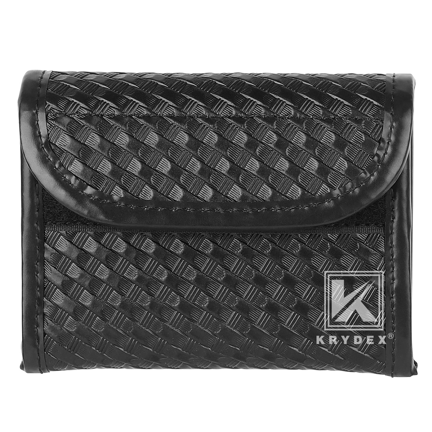 Krydex Flat Glove Holder Latex Nitrile Disposable Gloves Pouch Basket Weave Keeper Fits 2" & 2.25" Duty Belt For Police Firefighter Law enforcement EMT Paramedic First Responders