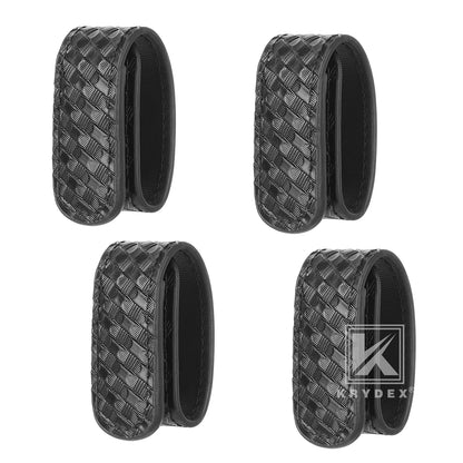 Krydex Double Snap Duty Belt Keepers – 4-Pack for 2"/2.25" Duty Belts Basket Weave Belt Keepers Reduce Sag & Slippage for Police Security EMT