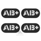 Krydex 4pcs AB+ POS Blood Type Patches Tactical Reflective Hook & Loop Badge First Aid Emergency IFAK Trauma Patch 2x1 In.