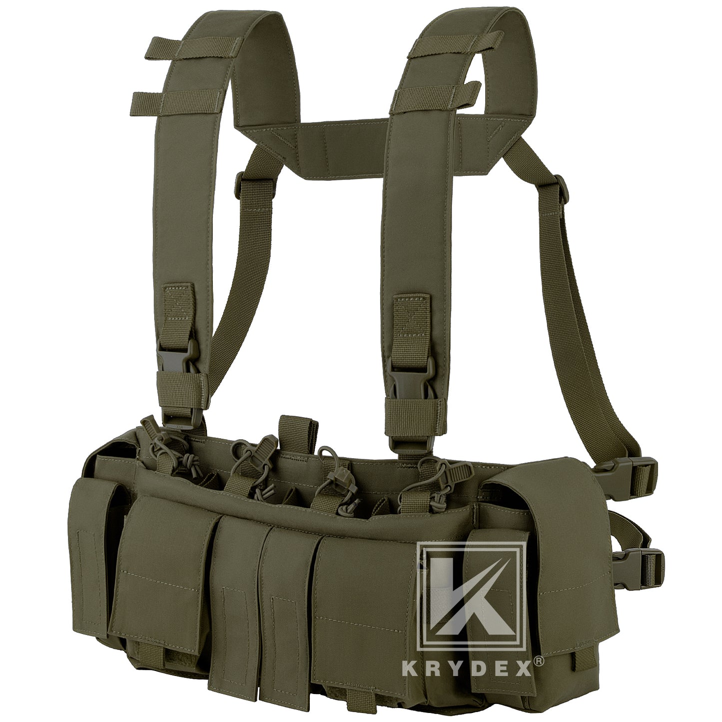 Krydex Tactical Chest Rig UW Gen IV Low Profile Micro Fight Rigs Carrier 556 9mm GP Pouch H Harness