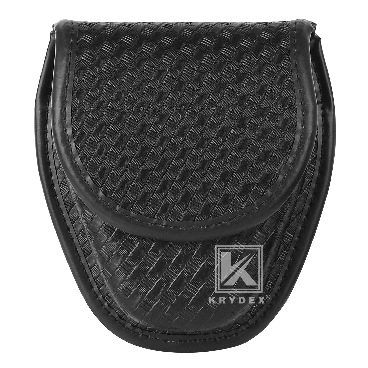 Krydex Double Hidden Snap Basket weave Handcuff Case Pouch Fits 2” & 2.25” Duty Belt For Police Law Enforcement & Security Guard Equipment