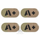 Krydex 4pcs AB+ POS Blood Type Patches Tactical Reflective Hook & Loop Badge First Aid Emergency IFAK Trauma Patch 2x1 In.