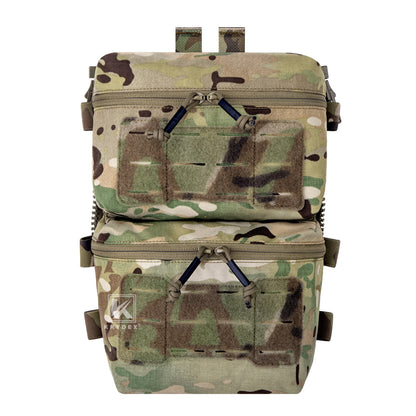 Krydex Tactical Back Panel Double Pouch Assault Zip On Modular Backpack for V5 vest