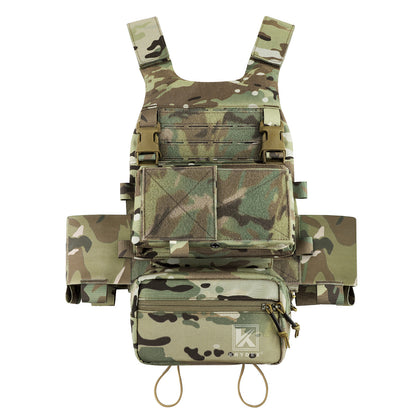 KRYDEX Low Vis Slick Plate Carrier Tactical Vest Body Armor w/MK Micro Fight Chest Rig Set