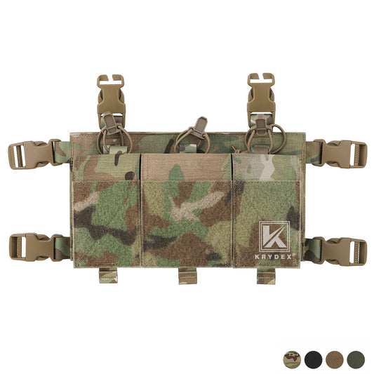 Krydex Tactical Triple 556 Magazine Pouch Placard 3x GP Pouches Detachable Mag Holders for Chest Rig and Vest