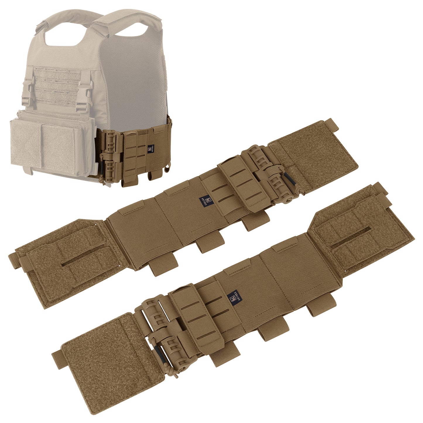 Krydex Tactical Modular Elastic Cummerbund Quick Release Buckle Vest Cummerbund Adjustable Triple Mag Holders Band Fits for K-Zero, JPC, CPC , LBT, FCPC