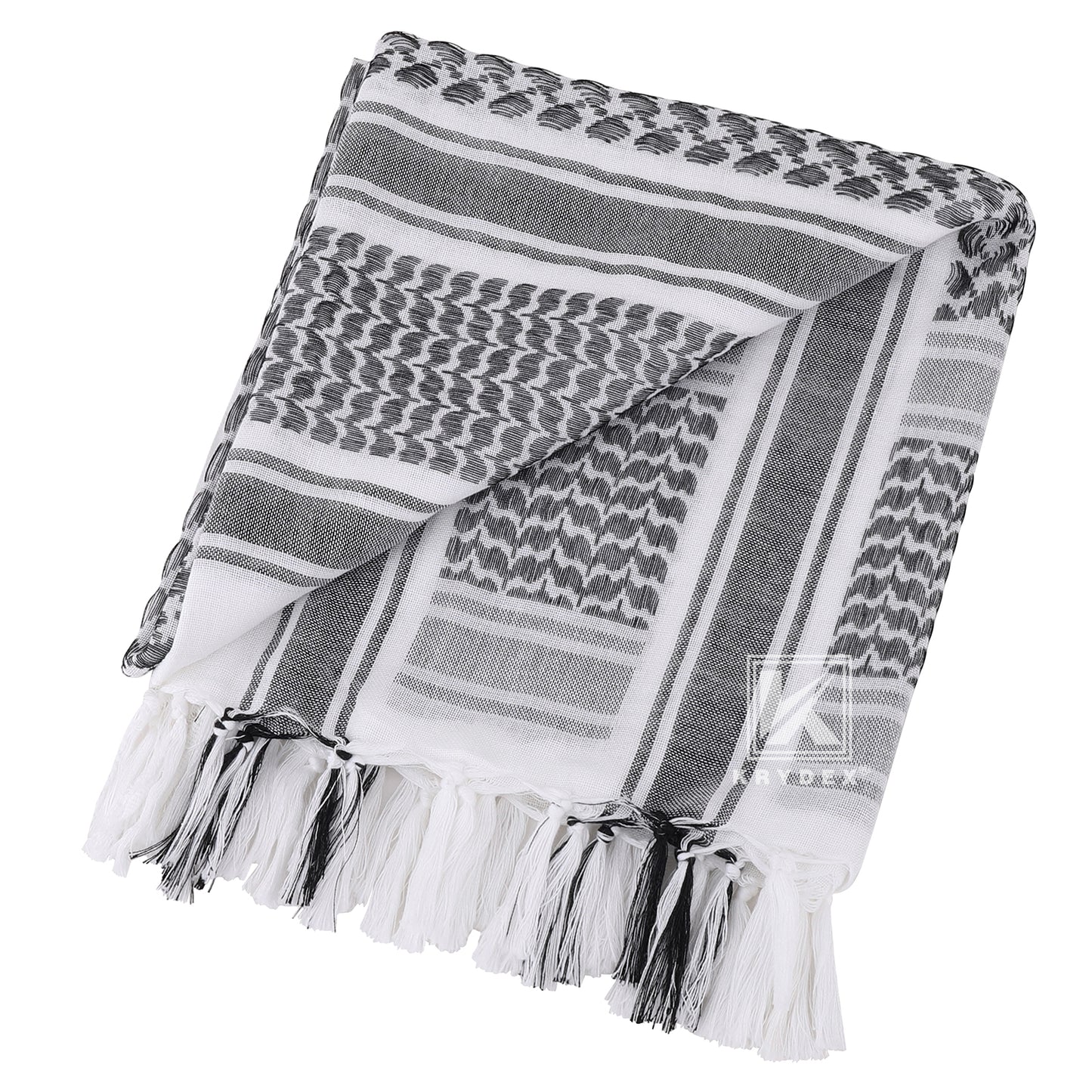 Krydex Tactical Scarf Headwrap Facecover Cotton Shemagh Breathable Balaclava Face Mask Neck Gaiter 43” x 43”