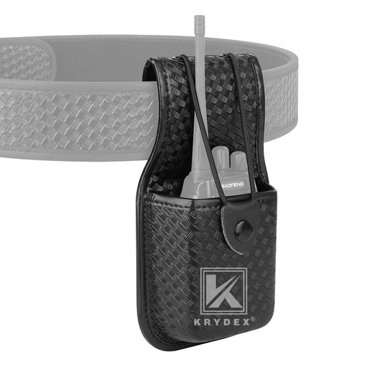 Krydex Basket Weave Radio Pouch for Duty Belt Universal Police Radio Walkie Talkies Holster for Security & Law Enforcement Fits 2" & 2.25" Belts For MT500 MT1000