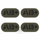 Krydex 4pcs AB+ POS Blood Type Patches Tactical Reflective Hook & Loop Badge First Aid Emergency IFAK Trauma Patch 2x1 In.