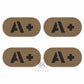 Krydex 4pcs AB+ POS Blood Type Patches Tactical Reflective Hook & Loop Badge First Aid Emergency IFAK Trauma Patch 2x1 In.