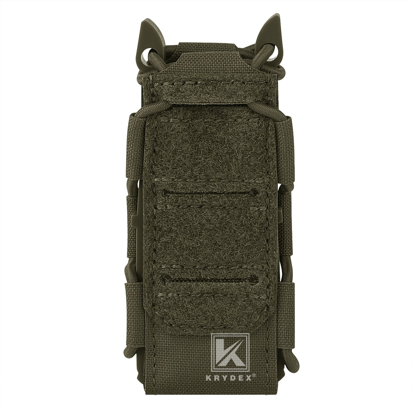 Krydex Tactical 9mm Magazine Pouch Open Top Pistol Mag Carrier Rapid Access MOLLE Compatible