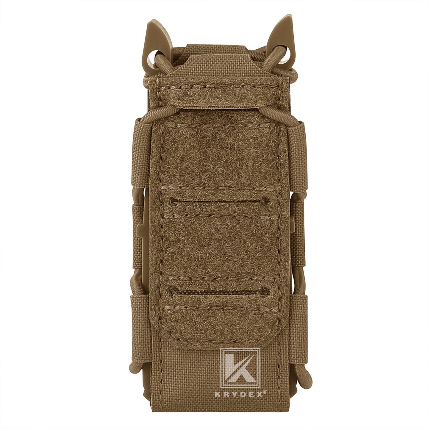 Krydex Tactical 9mm Magazine Pouch Open Top Pistol Mag Carrier Rapid Access MOLLE Compatible