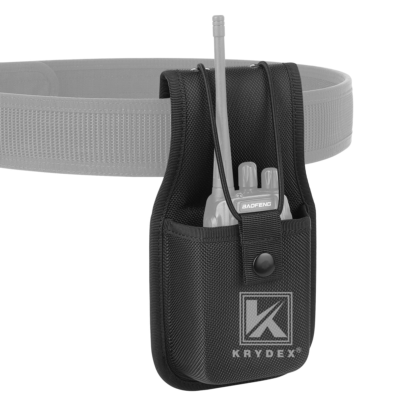 Krydex 1680D Nylon Radio Pouch for Duty Belt Universal Radio Holster Walkie Talkies for Police Security & Law Enforcement Heavy Duty Durable Fits 2" & 2.25" Belts