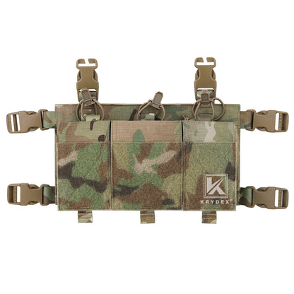 Krydex Tactical Triple 556 Magazine Pouch Placard 3x GP Pouches Detachable Mag Holders for Chest Rig and Vest