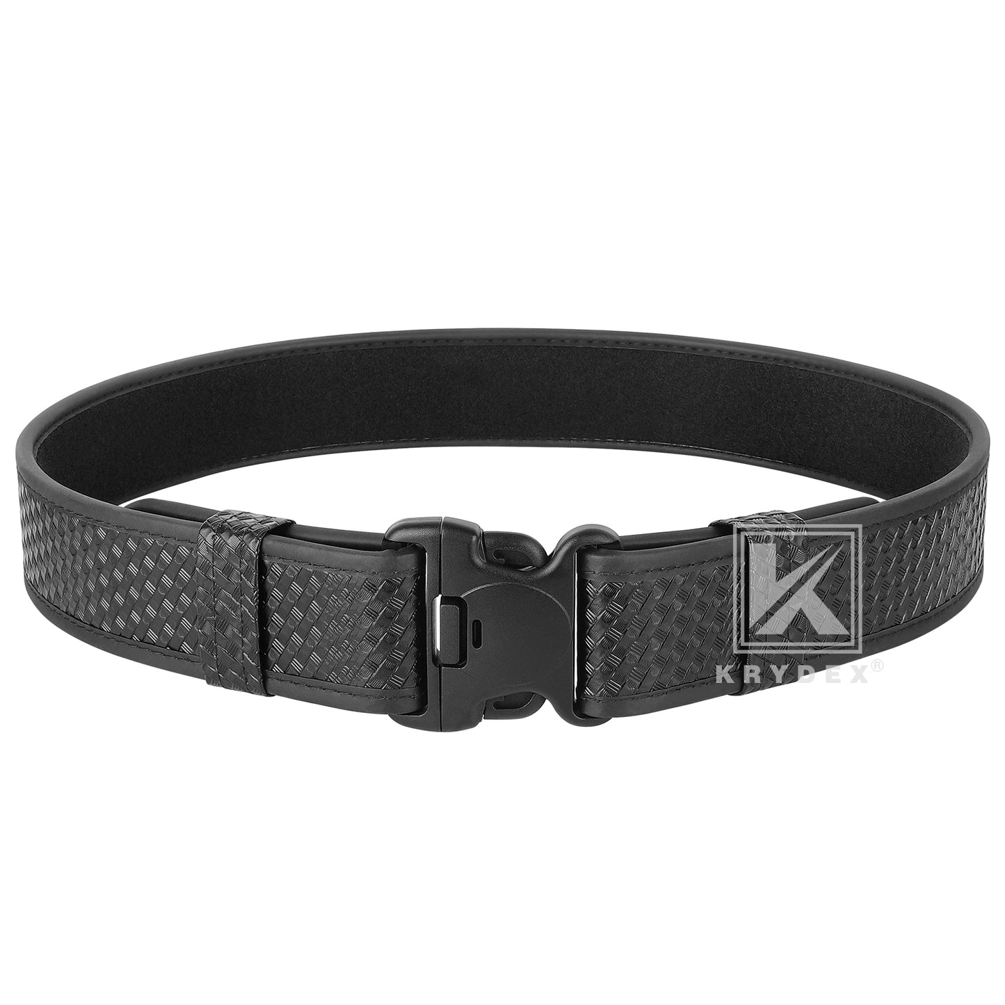 KRYDEX Duty Belt 2.25" Police Security Belt Law Enforcement Officer Security Basket Weave Synthetic Leather Belt
