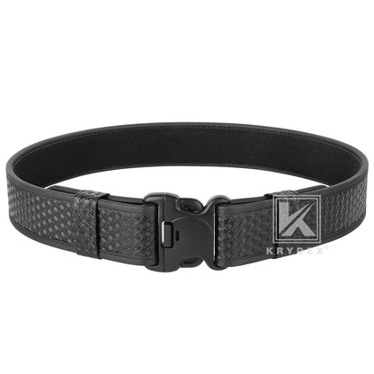 KRYDEX Duty Belt 2.25" Police Security Belt Law Enforcement Officer Security Basket Weave Synthetic Leather Belt