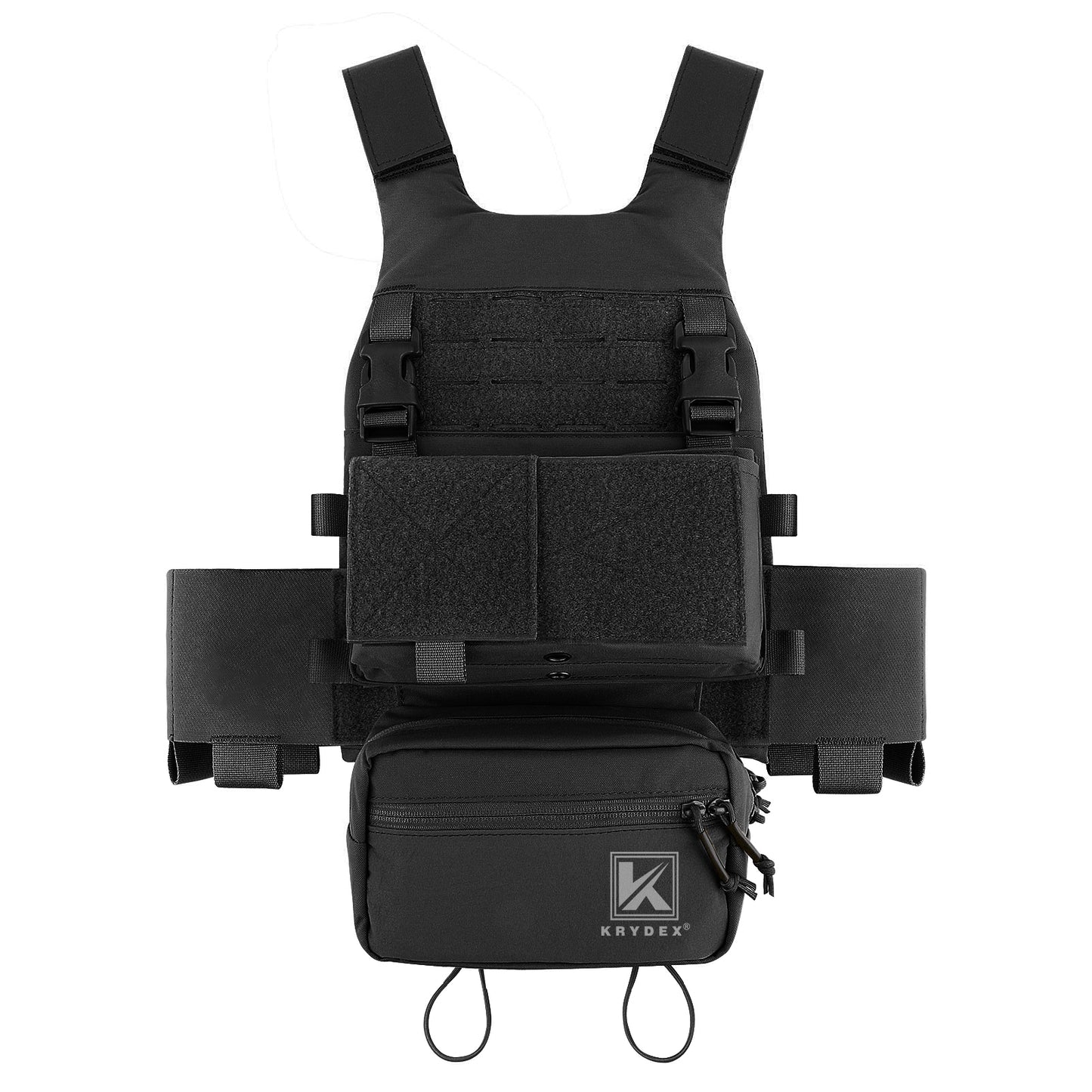 KRYDEX Low Vis Slick Plate Carrier Tactical Vest Body Armor w/MK Micro Fight Chest Rig Set