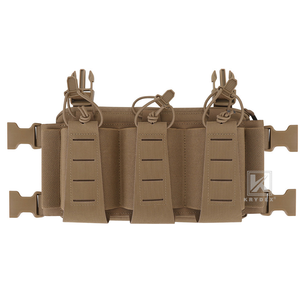 Krydex Tactical Chest Rig Triple Elastic 556 Magazine Pouch Placard GP Pouch Mini Drop Dangler Pouch