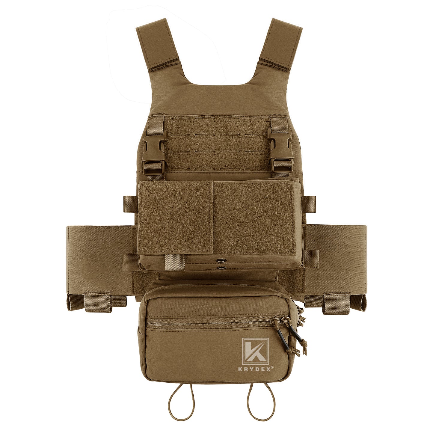 KRYDEX Low Vis Slick Plate Carrier Tactical Vest Body Armor w/MK Micro Fight Chest Rig Set