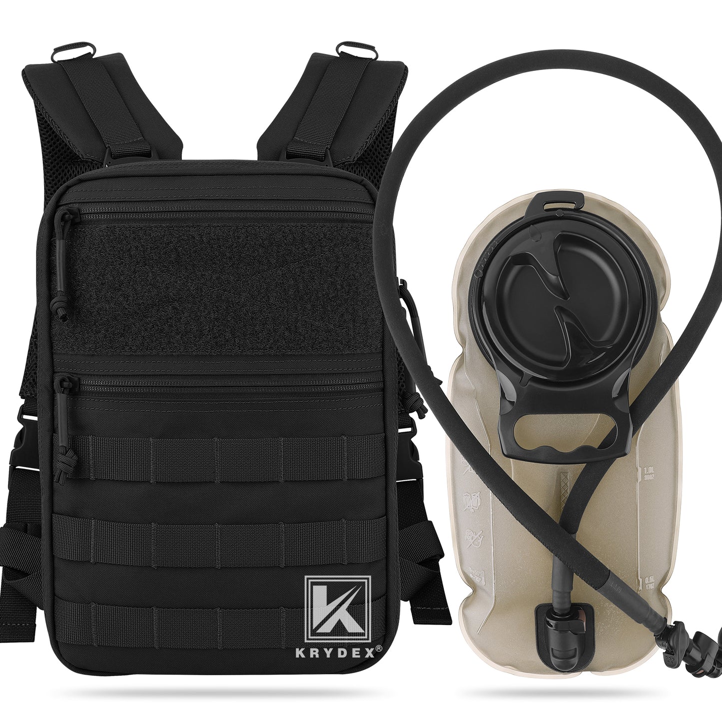 Krydex Tactical Hydration Pack 1.5L 50oz Water Bladder Carrier MOLLE for vest Hydro Backpack