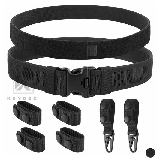 Krydex Police Duty Belt 2" Law Enforcement Officer Nylon Outer 1.5" Inner Belt + 6 Keepers