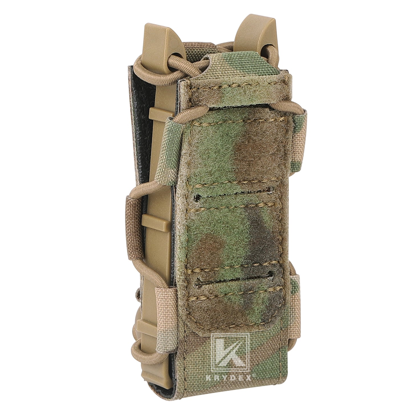 Krydex Tactical 9mm Magazine Pouch Open Top Pistol Mag Carrier Rapid Access MOLLE Compatible