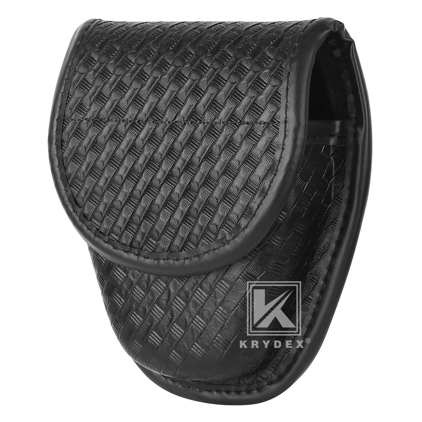 Krydex Double Hidden Snap Basket weave Handcuff Case Pouch Fits 2” & 2.25” Duty Belt For Police Law Enforcement & Security Guard Equipment