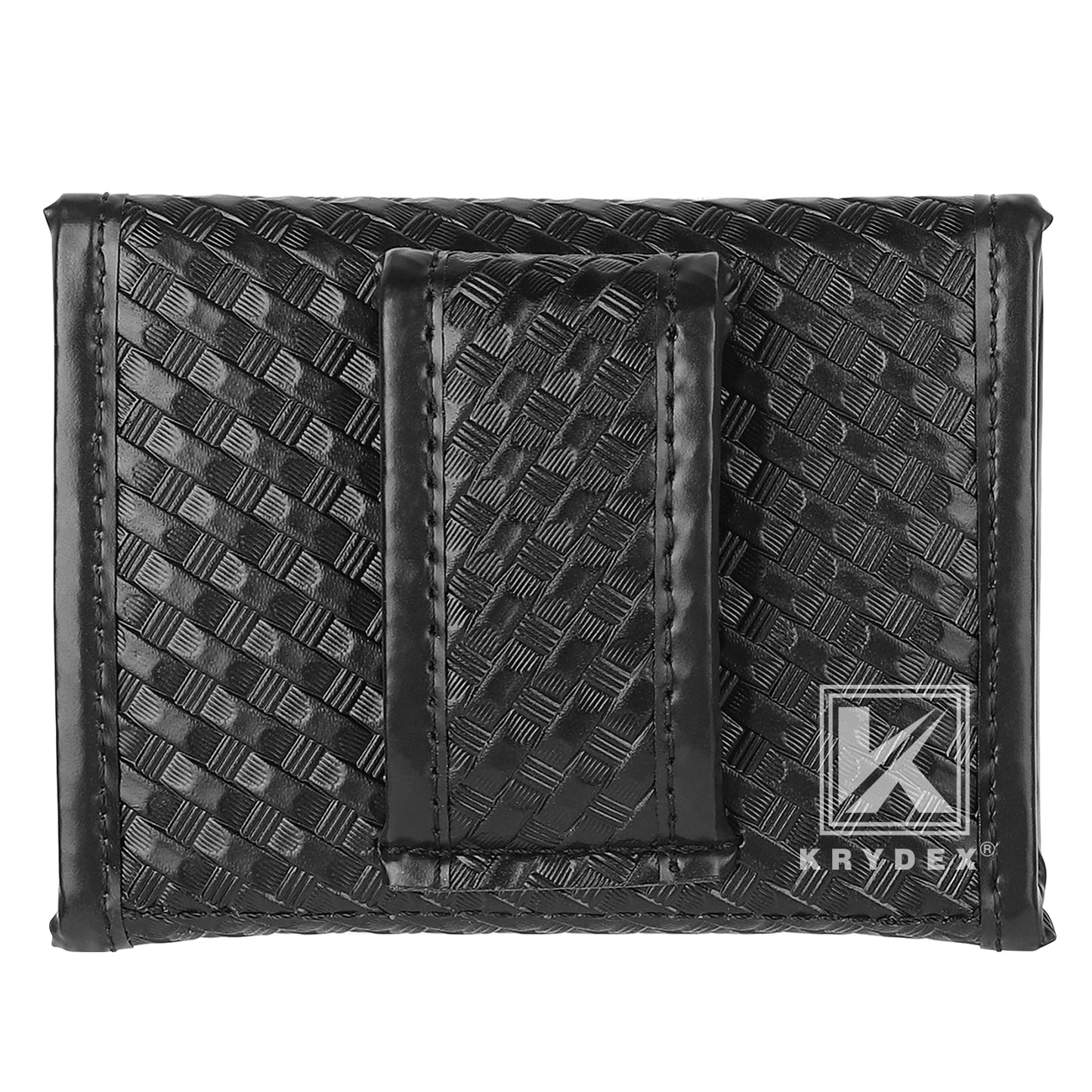 Krydex Flat Glove Holder Latex Nitrile Disposable Gloves Pouch Basket Weave Keeper Fits 2" & 2.25" Duty Belt For Police Firefighter Law enforcement EMT Paramedic First Responders