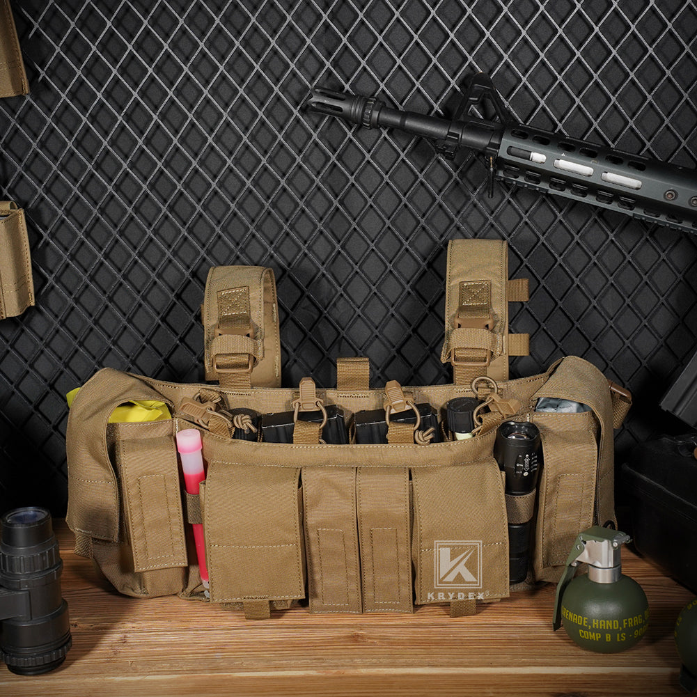 Krydex Tactical Chest Rig UW Gen IV Low Profile Micro Fight Rigs Carrier 556 9mm GP Pouch H Harness