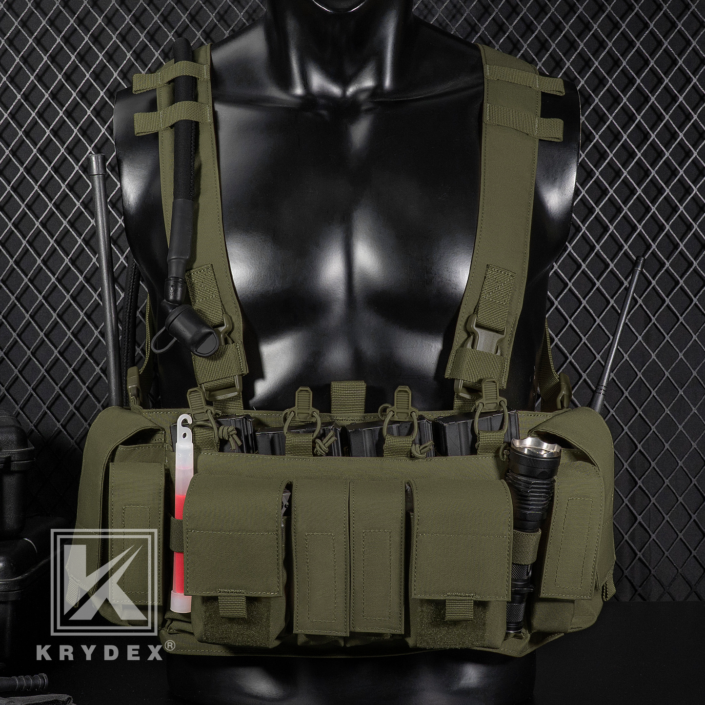 Krydex Tactical Chest Rig UW Gen IV Low Profile Micro Fight Rigs Carrier 556 9mm GP Pouch H Harness