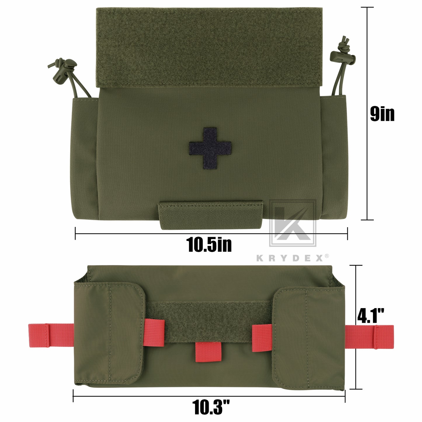 Krydex Tactical First AID Trauma Roll Up Medic Pouch EMT IFAK Dangler Drop Dump Pouch for Vest Chest Rig