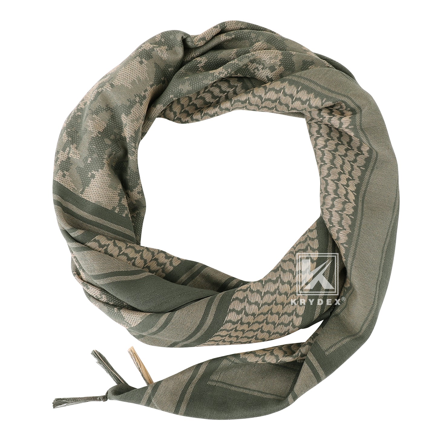 Krydex Tactical Scarf Headwrap Facecover Cotton Shemagh Breathable Balaclava Face Mask Neck Gaiter 43” x 43”