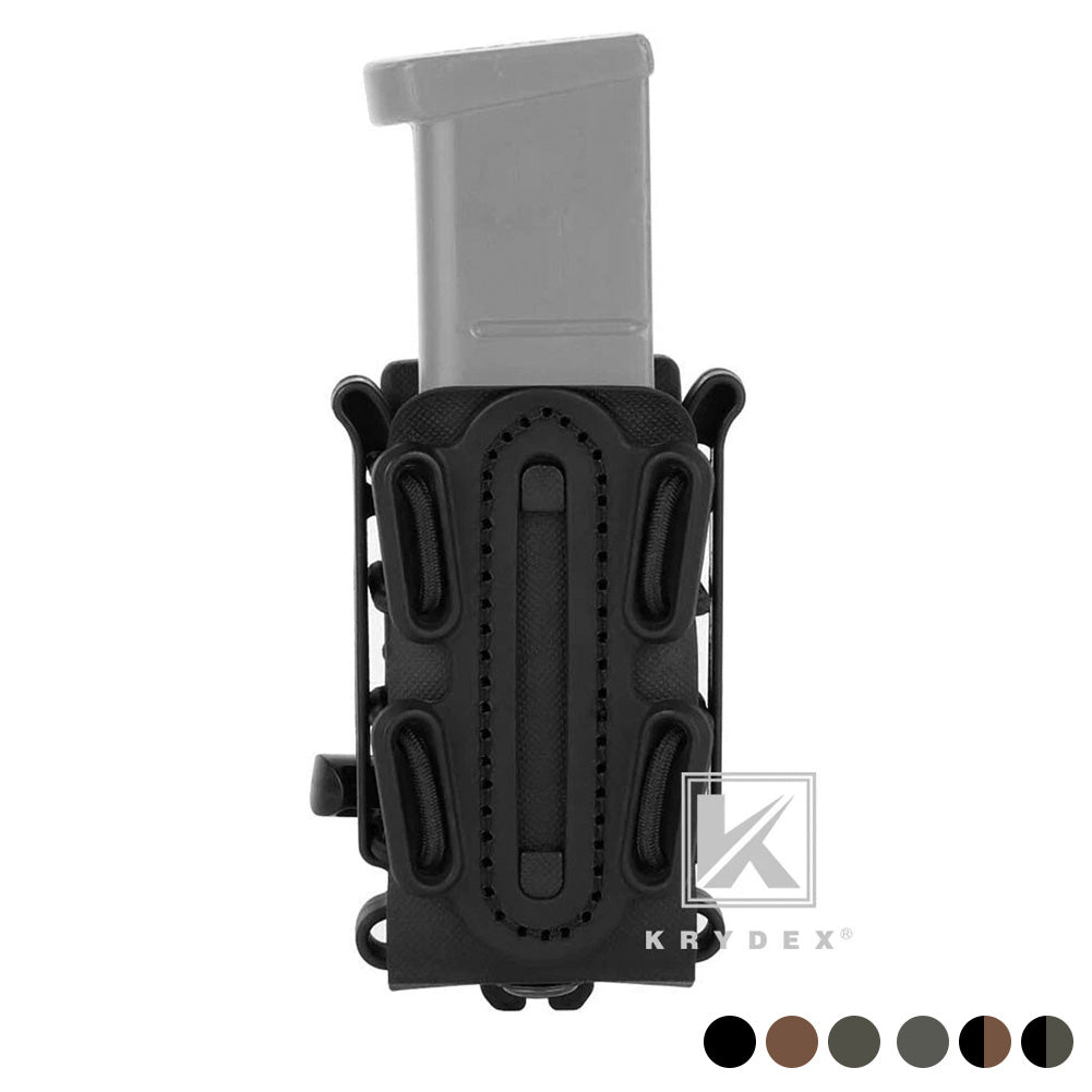 KRYDEX Soft Shell 9mm Pistol Mag Pouch Magazine Carrier Holder with Belt Clip Short