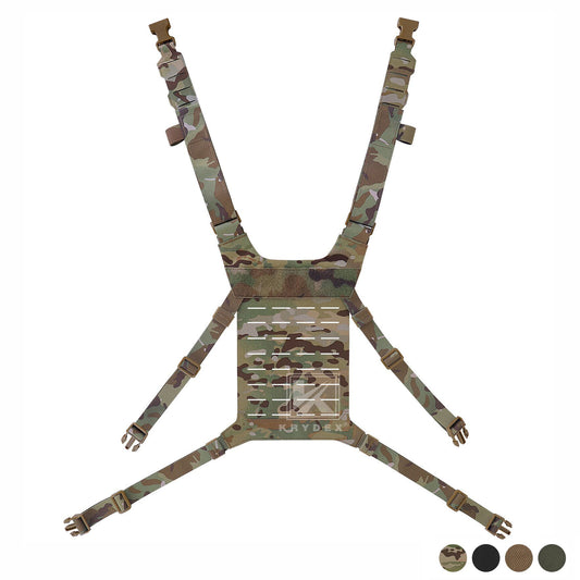 Krydex Tactical Chest Rig Shoulder Strap with Back MOLLE Panel Add-on Loading System