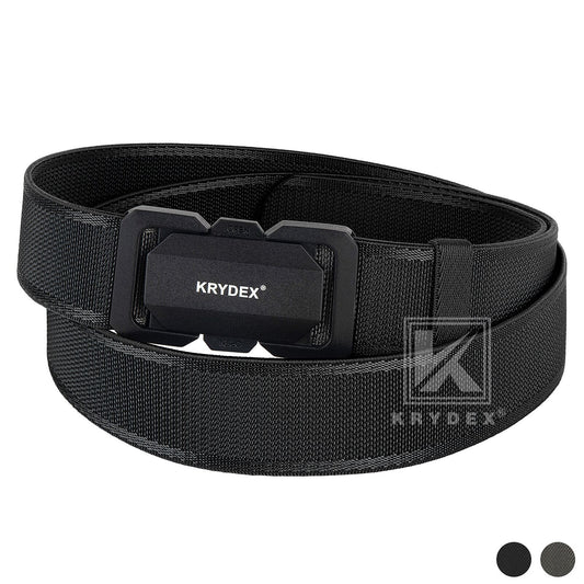 Krydex Tactical Belt Slim Profile Buckle Stretch Nylon Rigger Belt with Quick Release Buckle Heavy Duty for Work EDC Outdoor Duty Belt Jeans Chino Belt