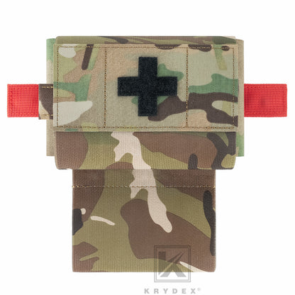 Krydex Tactical Micro Trauma Pouch MED IFAK Kit First Aid Insert Medical Holder Removable Tourniquet Holder MOLLE & Belt Compatible