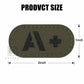 Krydex 4pcs AB+ POS Blood Type Patches Tactical Reflective Hook & Loop Badge First Aid Emergency IFAK Trauma Patch 2x1 In.