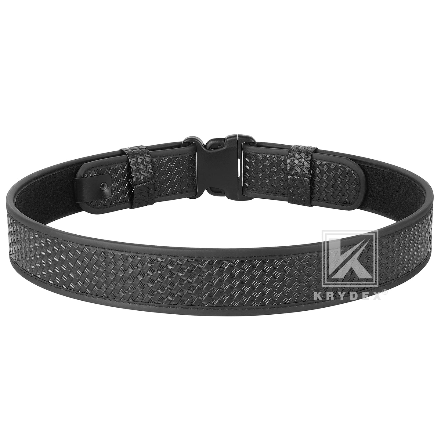 KRYDEX Duty Belt 2.25" Police Security Belt Law Enforcement Officer Security Basket Weave Synthetic Leather Belt