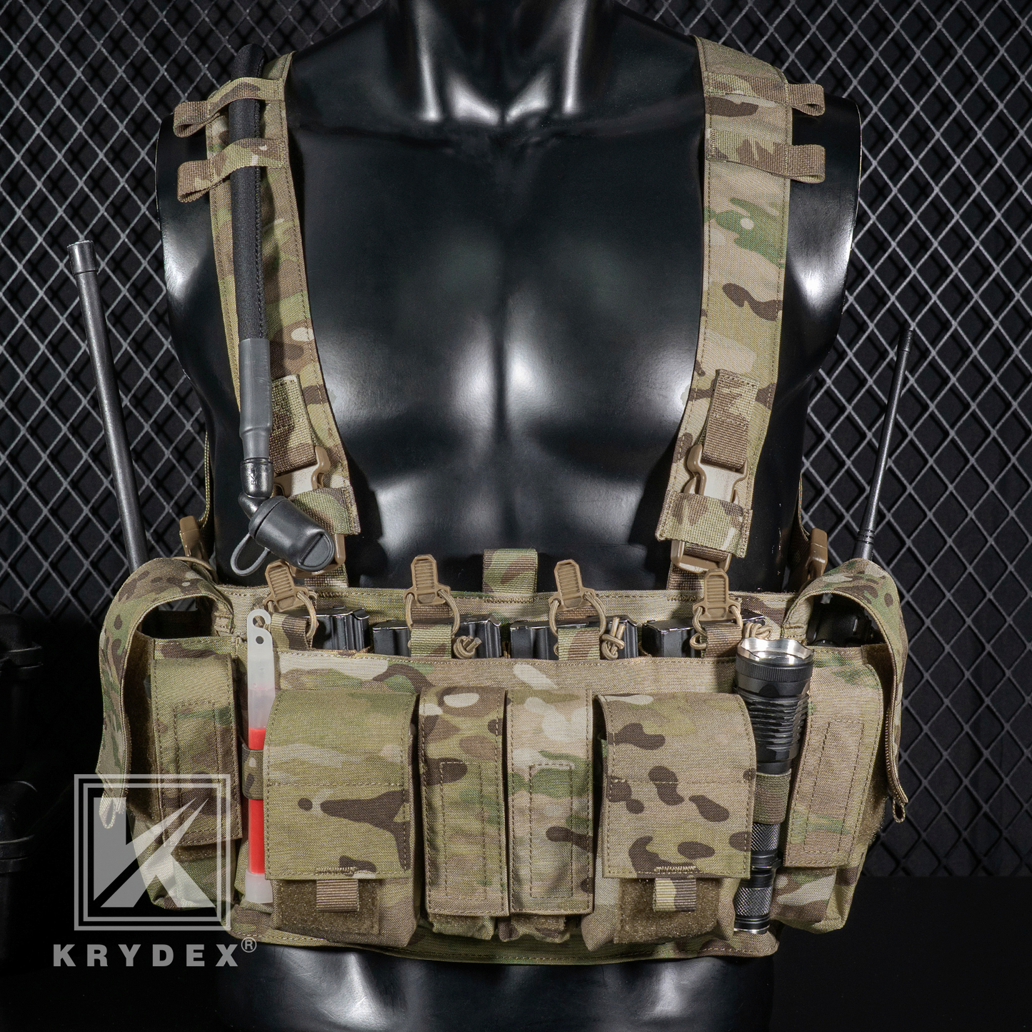 Krydex Tactical Chest Rig UW Gen IV Low Profile Micro Fight Rigs Carrier 556 9mm GP Pouch H Harness