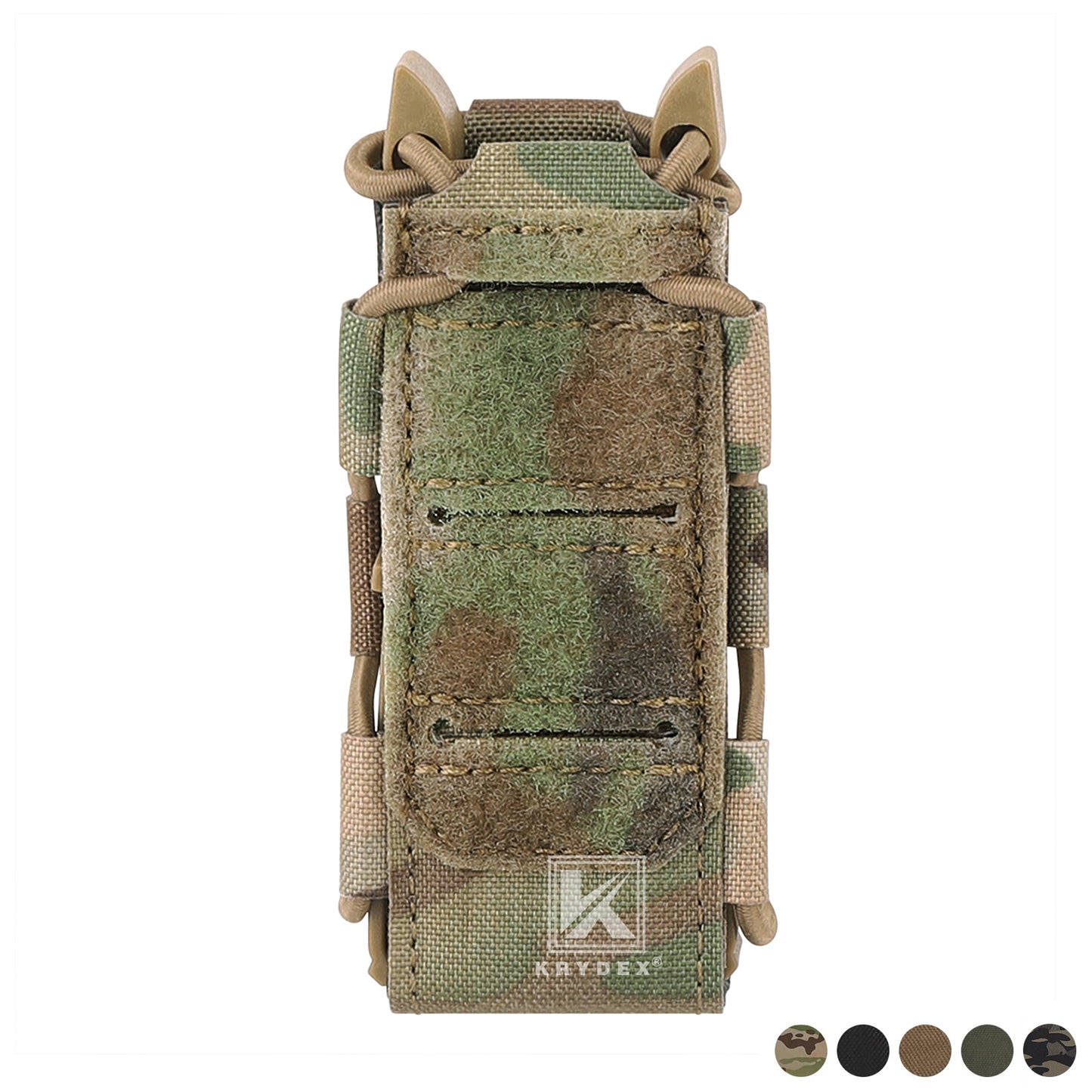 Krydex Tactical 9mm Magazine Pouch Open Top Pistol Mag Carrier Rapid Access MOLLE Compatible