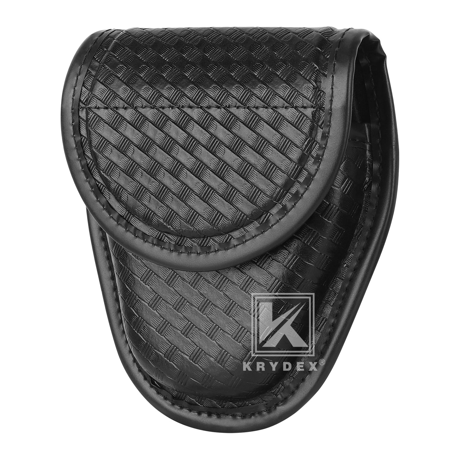 Krydex Hidden Snap Basket weave Handcuff Case Single Handcuff Pouch Fits 2” & 2.25” Duty Belt For Police Law Enforcement & Security Guard Equipment
