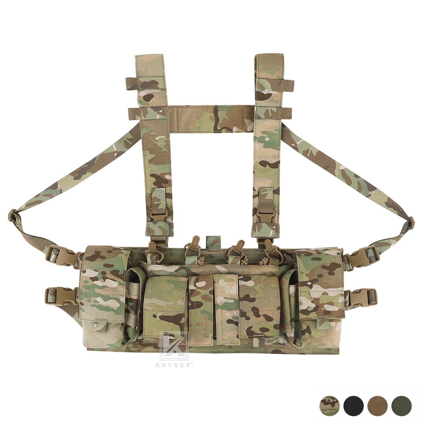 Krydex Tactical Chest Rig UW Gen IV Low Profile Micro Fight Rigs Carrier 556 9mm GP Pouch H Harness