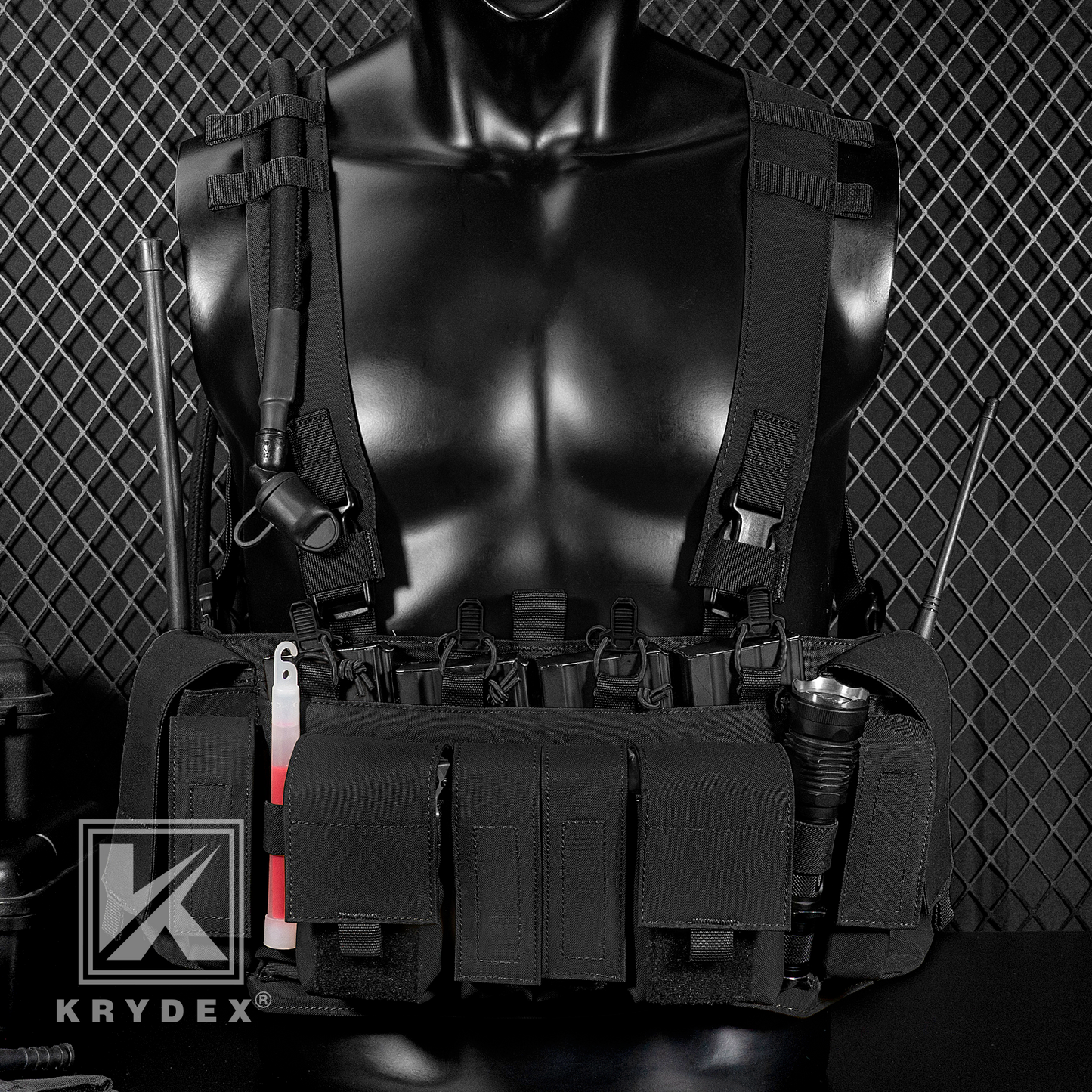 Krydex Tactical Chest Rig UW Gen IV Low Profile Micro Fight Rigs Carrier 556 9mm GP Pouch H Harness