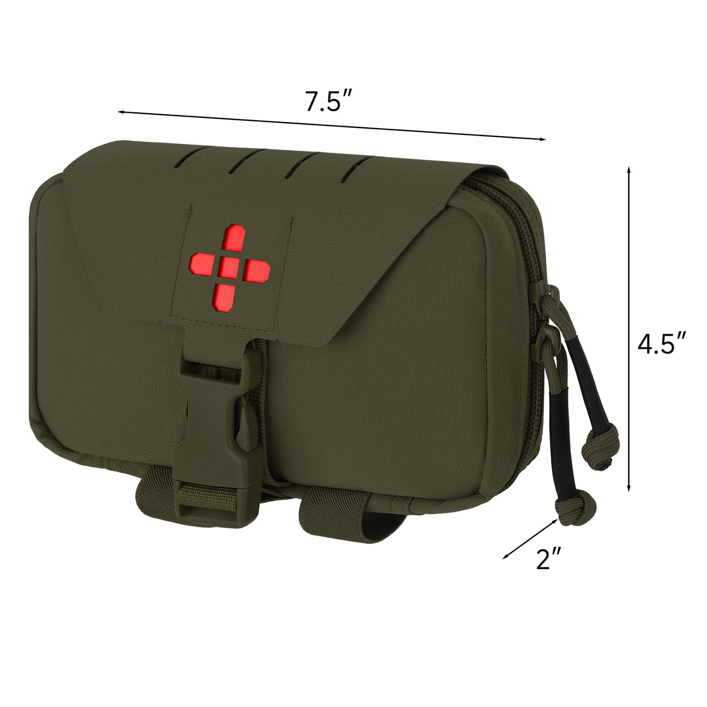 Krydex Tactical Rapid IFAK Pouch – Quick Release Tear-Off Medical Organizer MOLLE/Belt Mountable Trauma Kit 180° Flat Opening with Tourniquet & Shears Holder 500D Cordura