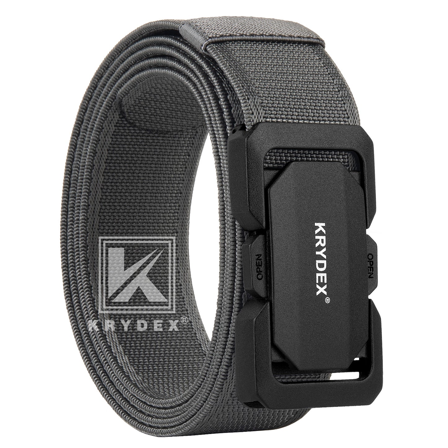 Krydex Tactical Belt Slim Profile Buckle Stretch Nylon Rigger Belt with Quick Release Buckle Heavy Duty for Work EDC Outdoor Duty Belt Jeans Chino Belt